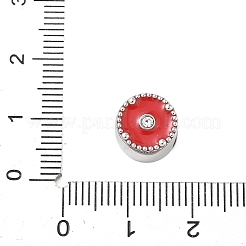 304 Stainless Steel Enamel with Rhinestone European Beads&nbsp;STAS-Z130-06P
