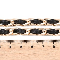 Alloy Flower Charm Braided PU Leather Chain Belts for Women&nbsp;AJEW-XCP0003-65