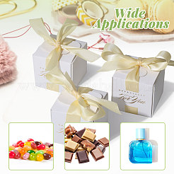 Wedding Paper Candy Gift Packaging Boxes with Polyester Ribbon&nbsp;CON-WH0105-08