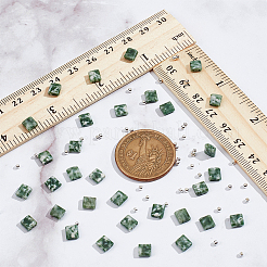 1 Strand Square Natural Green Spot Jasper Beads Strands&nbsp;G-NB0005-60