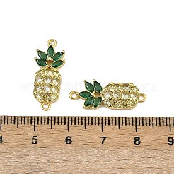 Brass Pave Clear and Green Cubic Zirconia Pineapple Links&nbsp;KK-I358-030G
