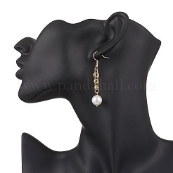 2 Pairs 304 Stainless Steel Shell Pearl Dangle Earring & Hoop Earring Sets&nbsp;EJEW-JE06615