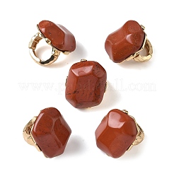 Natural Red Jasper & Alloy Finger Rings for Women&nbsp;RJEW-G375-01G-08