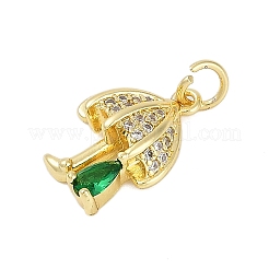 Rack Plating Brass Micro Pave Cubic Zirconia Pendants&nbsp;KK-R166-02G-06