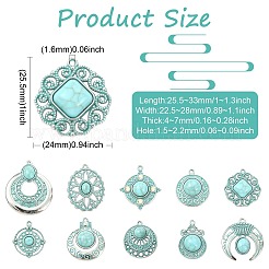 20Pcs 10 Styles Bohemia Styles Alloy & Acrylic Pendants&nbsp;FIND-CJ0005-70