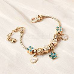 Alloy Enamel European Beads Charm Bracelets&nbsp;BJEW-F495-02G
