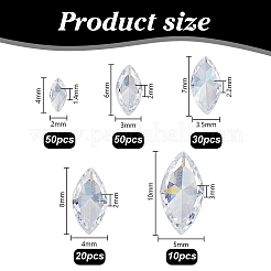 150Pcs Cubic Zirconia Pointed Back Cabochons&nbsp;ZIRC-HY0001-15