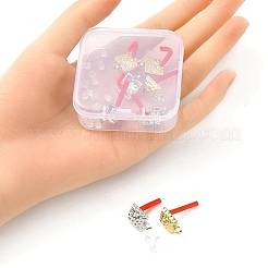8Pcs 2 Colors Rack Plating Alloy Stud Earring Findings&nbsp;FIND-YW0003-82C