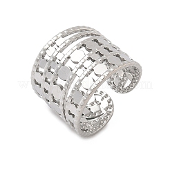 304 Stainless Steel Open Cuff Rings for Women&nbsp;RJEW-A079-09C-P