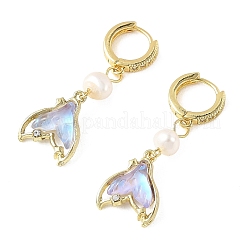Alloy Glass Hoop Dangle Earrings&nbsp;EJEW-JE07300