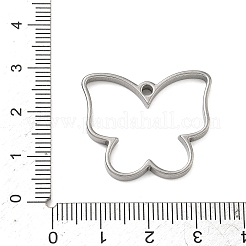 Butterfly 304 Stainless Steel Open Back Bezel Pendants&nbsp;STAS-K279-03B-P