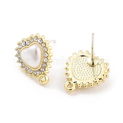 Alloy Glass Rhinestone and Plastic Imitation Pearl Stud Earring Finding Accessories&nbsp;FIND-U006-10G
