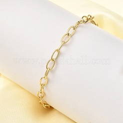 Brass Link Cable Chain Bracelet for Women&nbsp;BJEW-A065-01G