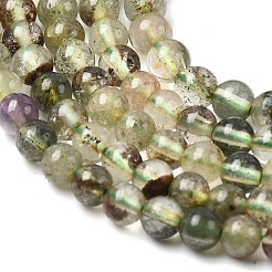 Natural Green Lodolite Quartz Beads Strands&nbsp;G-G344-A03-4mm