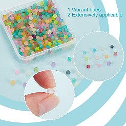 5 Bags Transparent Frosted Glass Beads&nbsp;GLAA-HY0001-36B