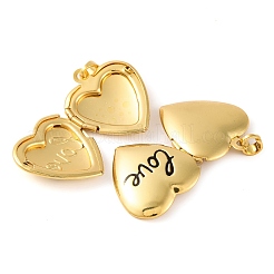 Rack Plating Brass Locket Pendant&nbsp;KK-H486-15G