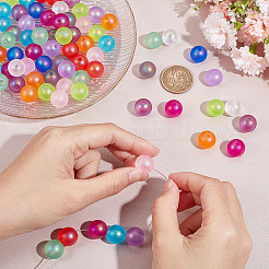 96Pcs 16 Colors Spray Painted Acrylic Beads&nbsp;OACR-GO0001-01