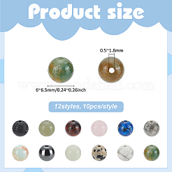 120Pcs 12 Styles Natural & Synthetic Mixed Gemstone Beads Sets&nbsp;G-PH0003-16