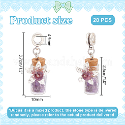 20Pcs Mixed Gemstone European Dangle Charms&nbsp;FIND-PH0020-43