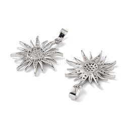 Brass Micro Pave Clear Cubic Zirconia Pendants&nbsp;KK-A290-03P