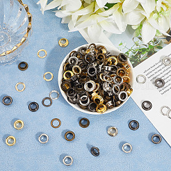 200 Sets 4 Colors Iron Grommet Eyelet Findings&nbsp;SCRA-GF0001-10A-02