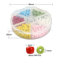 540Pcs 6 Colors 6/0 Glass Seed Beads&nbsp;SEED-YW0001-88