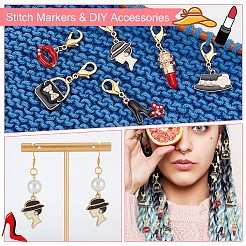 Alloy Enamel Rhinestone Locking Stitch Markers&nbsp;HJEW-AB00112