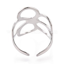 Adjustable 304 Stainless Steel Cuff Rings for Women&nbsp;RJEW-N052-22P