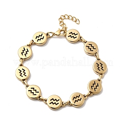12 Constellations 304 Stainless Steel Link Chain Bracelets&nbsp;BJEW-I239-01G-10