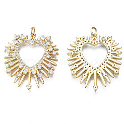 Brass Micro Pave clear Cubic Zirconia Pendants&nbsp;X-ZIRC-N039-179-NF