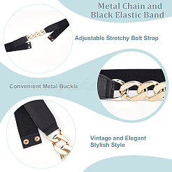 6Pcs 6 Style Polyester Elastic Belt with Iron Quick Link Chains&nbsp;AJEW-CP0005-13
