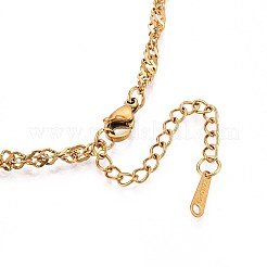 3.2MM 304 Stainless Steel Singapore Chain Necklaces&nbsp;NJEW-N058-12G