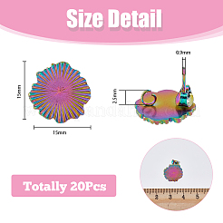 20Pcs 5 Color 304 Stainless Steel Stud Earring Finding&nbsp;STAS-DC0013-05