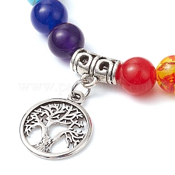 Chakra Theme Natural & Synthetic Mixed Gemstone Beaded Stretch Bracelets&nbsp;BJEW-JB11281