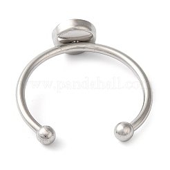 Non-Tarnish 304 Stainless Steel Open Cuff Ring Components&nbsp;X-STAS-I306-05A-P