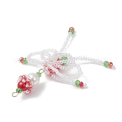 Christmas Glass Seed Elfin Beaded Big Pendants&nbsp;PALLOY-MZ01040-02