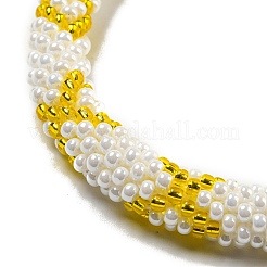 Handmade Braided Glass Seed Beaded Stretch Bracelets for Women&nbsp;BJEW-A012-01A