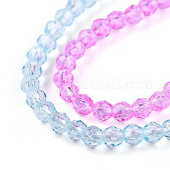 Transparent Gradient Color Glass Beads Strands&nbsp;GLAA-H021-01A-21
