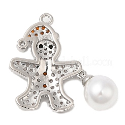 Rack Plating Brass Pave Cubic Zirconia Pendants&nbsp;KK-R150-16P