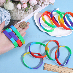 Rainbow Pride Silicone Cord Bracelet&nbsp;BJEW-WH0017-16
