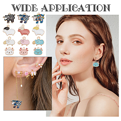 60Pcs 12 Style Alloy Enamel Pendants&nbsp;ENAM-PH0002-77