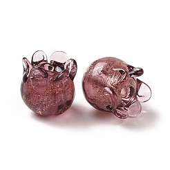 Handmade Gold Foil/Sand Lampwork Glass Beads&nbsp;LAMP-G158-05