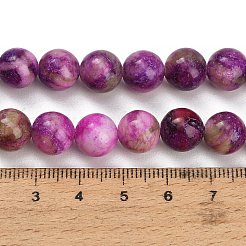 Dyed Natural White JadeImitation Charoite Smooth Round Beads Strands&nbsp;GG-CBA3334-A01-10mm