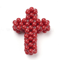 Dyed Synthetic Coral Woven Beads&nbsp;CORA-Q031-01