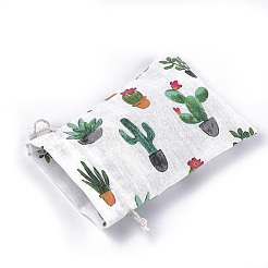 Polycotton(Polyester Cotton) Packing Pouches Drawstring Bags&nbsp;X-ABAG-T007-02L