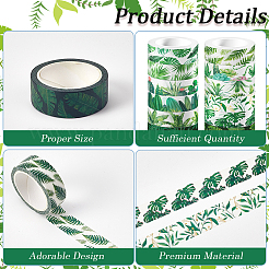 12 Rolls Leaf Theme Adhesive Paper Tapes&nbsp;DIY-WH20009-47A