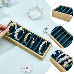 10 Grids PU Leather Bangle Organizer Display Trays&nbsp;BDIS-WH0008-19B