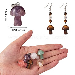 5Pcs Natural Amethyst Pendants&nbsp;G-SZ00001-87E