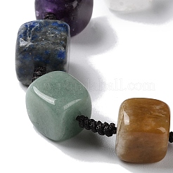 Square Natural Mixed Gemstone Braided Bead Bracelets&nbsp;BJEW-H239-06