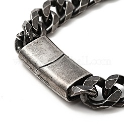 304 Stainless Steel Curb Chain Bracelet with Magnetic Clasp for Men Women&nbsp;BJEW-E009-13AS